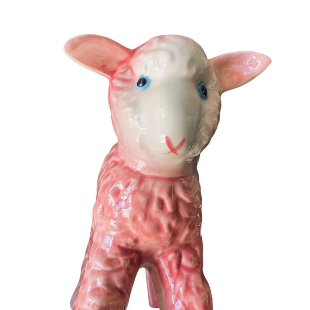 Vintage HULL Pottery Planter Pink Lamb -40's -Highly Collectible- Succulents